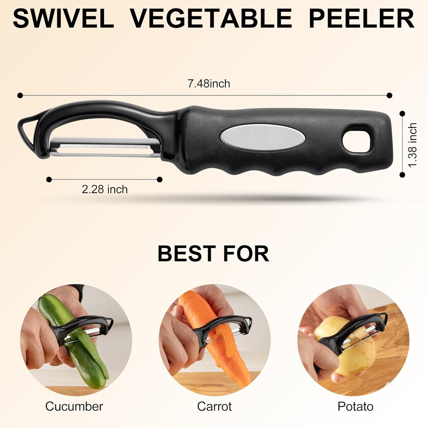 Pelador de verduras giratorio cuchillas acero inox