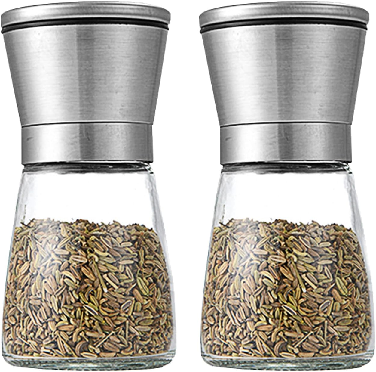 Molinillo manual de sal o pimienta con cuchillas cerámicas ajustables