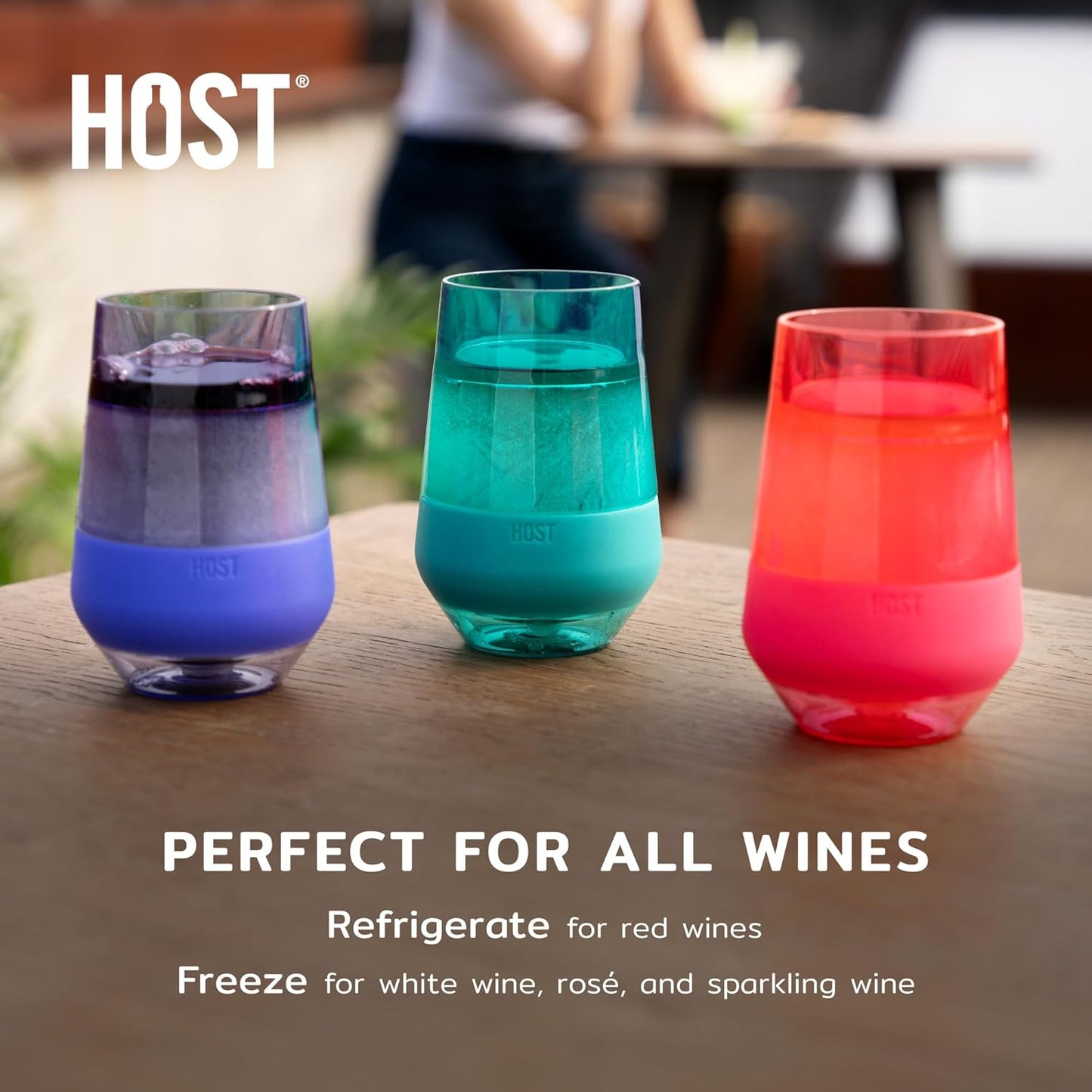 Copa de vino Freeze XL sin tallo con aislamiento doble para tintos y blancos