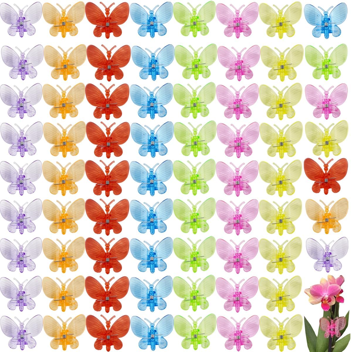 70 Clips Mariposa para Orquídeas y Vides