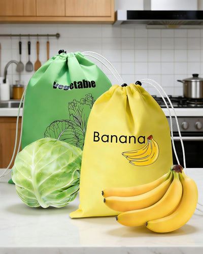 Paquete de 2 bolsas reutilizables para almacenamiento de plátanos con papel aluminio