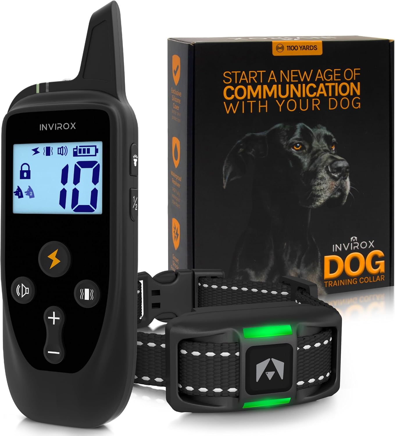 Collar entrenamiento perros 123 niveles 1100yd sistema recargable