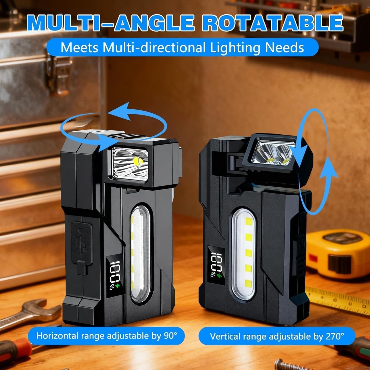 Linterna EDC recargable 500lúmenes mini con clip magnético