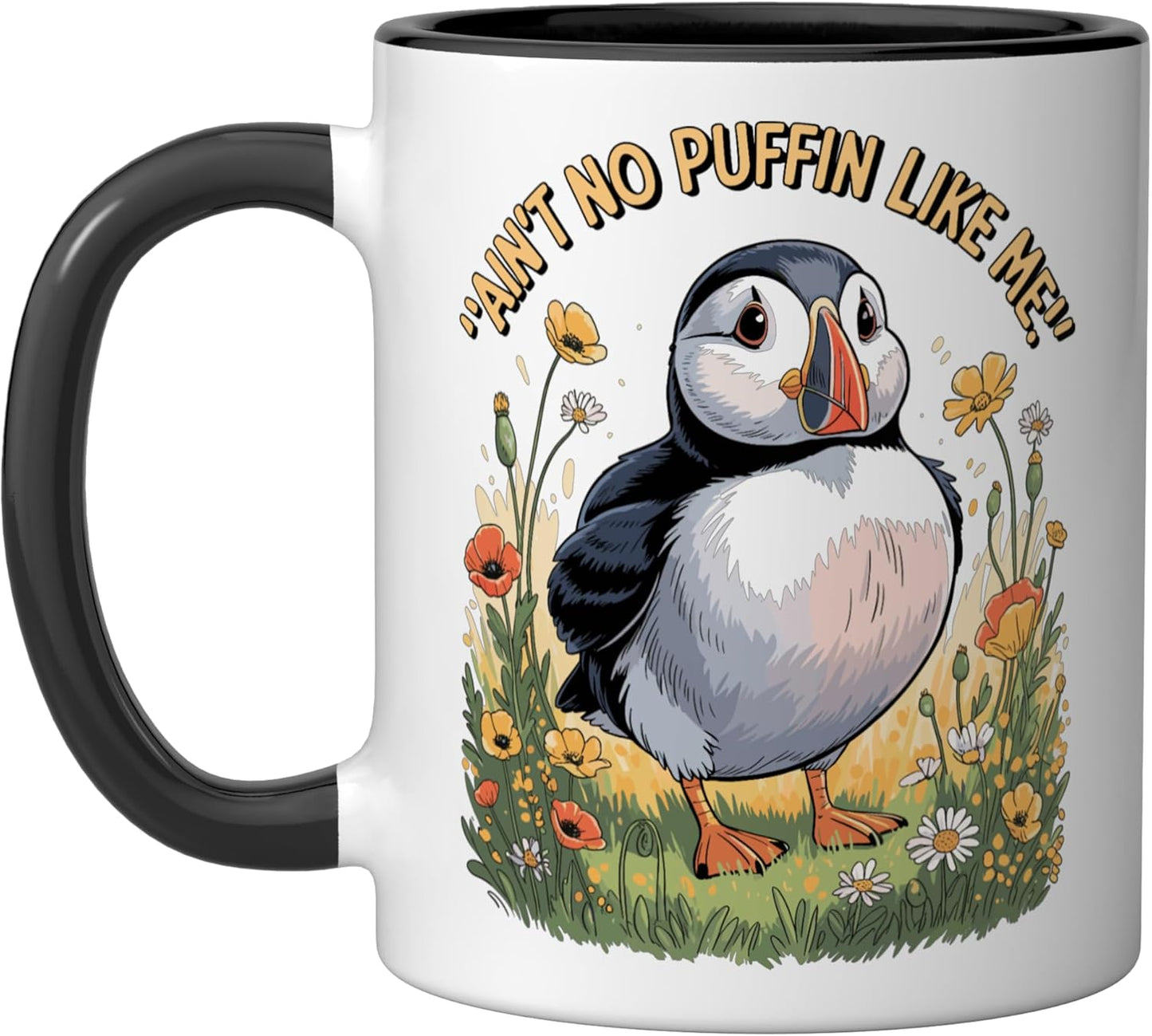 Taza Cerámica Pavo Cartoon Negro/Blanco