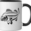 Taza Cerámica Pescador Walleye Negro/Blanco