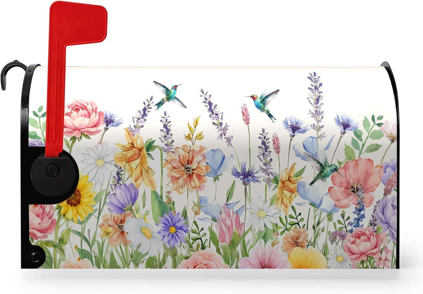 Fundas magnéticas para buzón colibrí 21x18pulg flores primavera