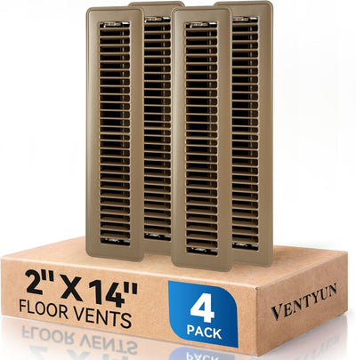 4 Cubiertas Ventilación Suelo 2x14pulg Metal Recubierto Ajustable