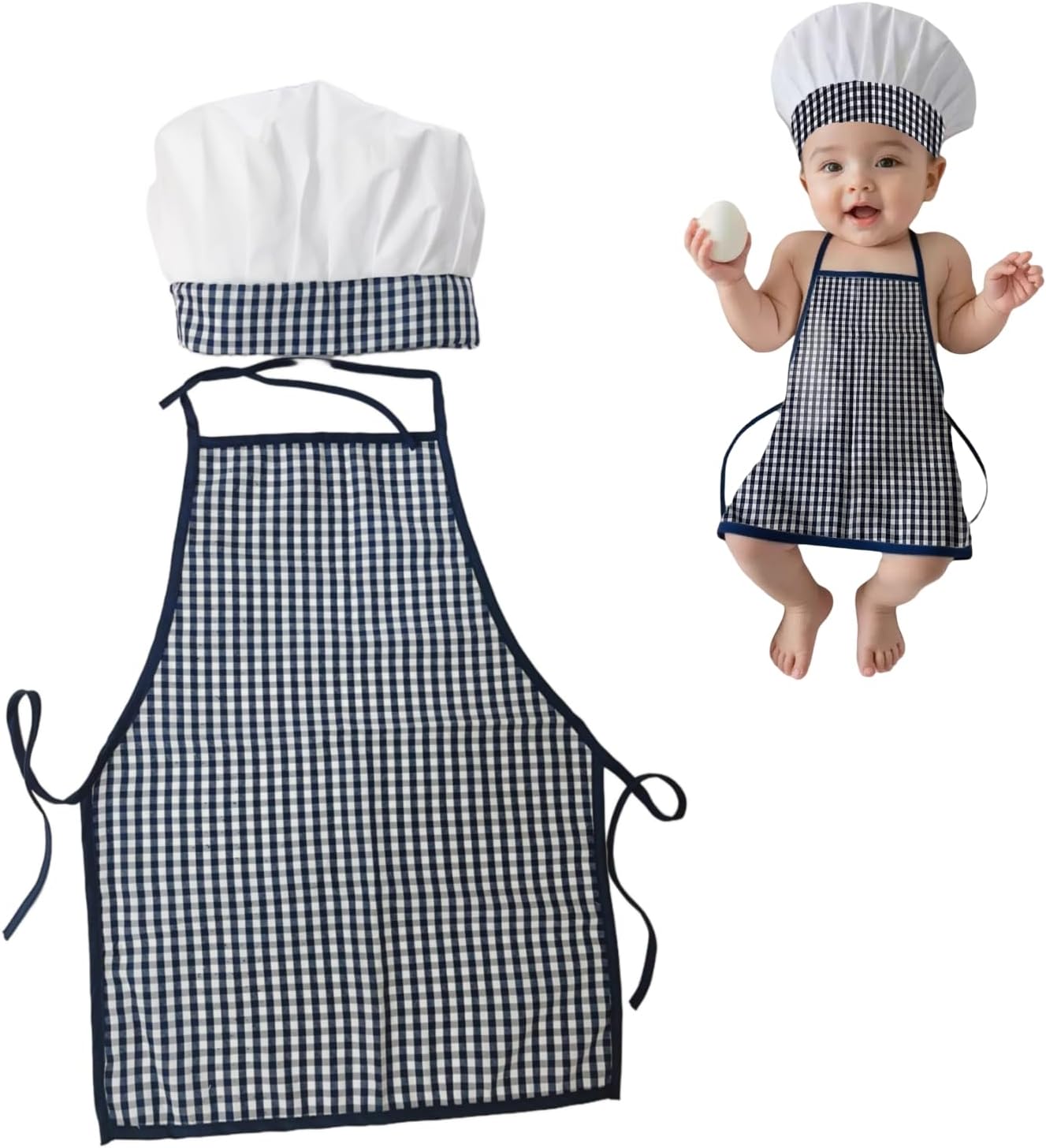 Set 2 accesorios foto chef y delantal bebé 8-24m