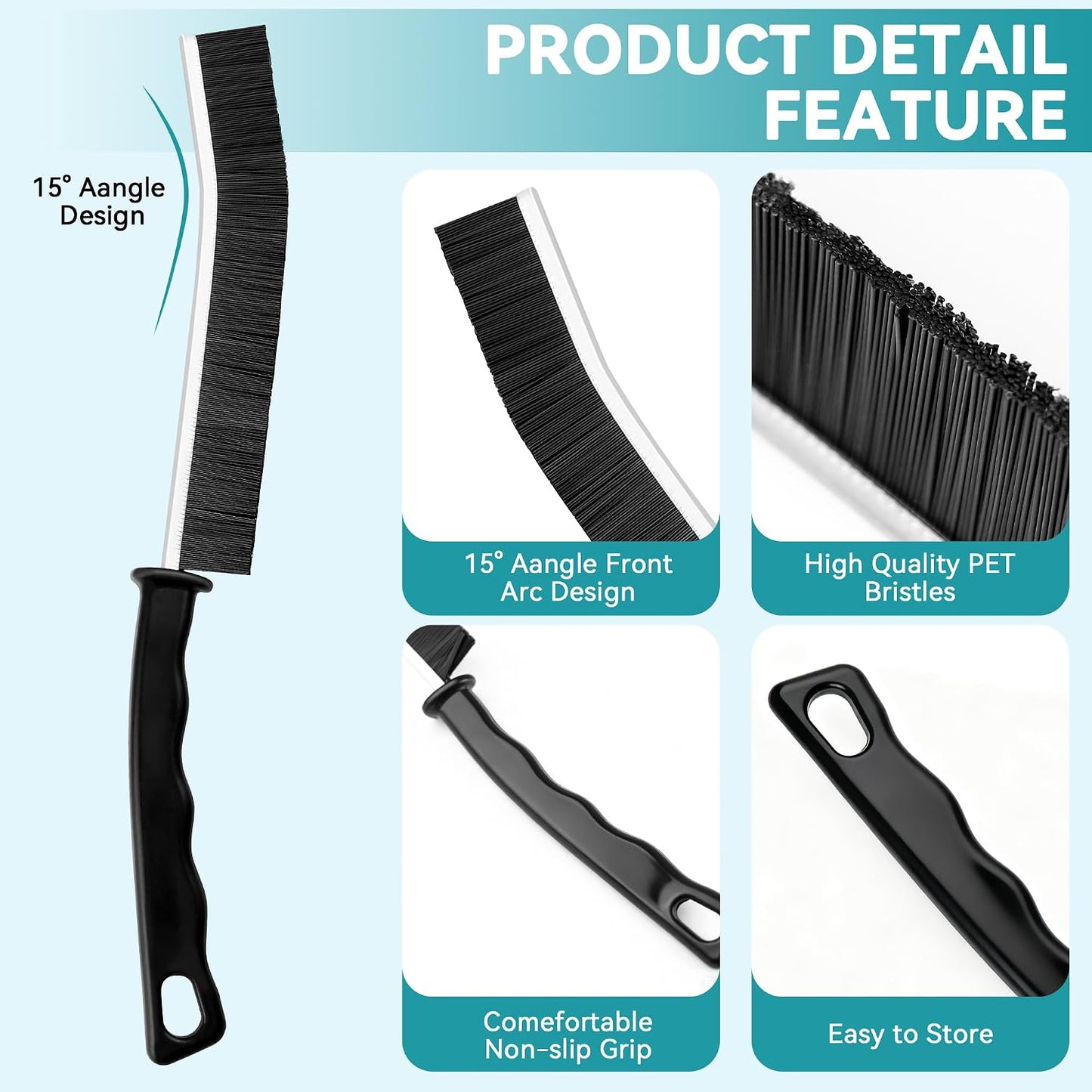Set 8 Cepillos Grietas Cerdas Duras para Cocina Baño