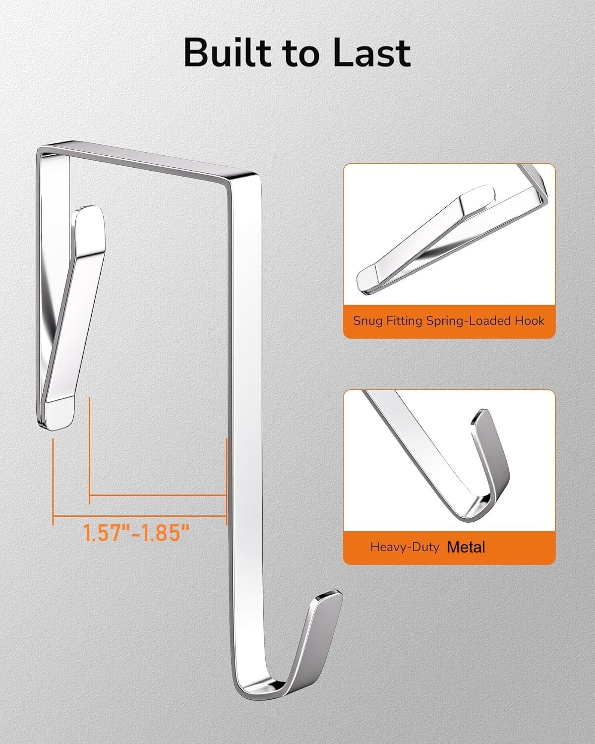 Ganchos metal para puerta resistente 4 pzas baño