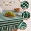 Mantel a rayas con volantes de 84 x 60 pulgadas para mesa rectangular