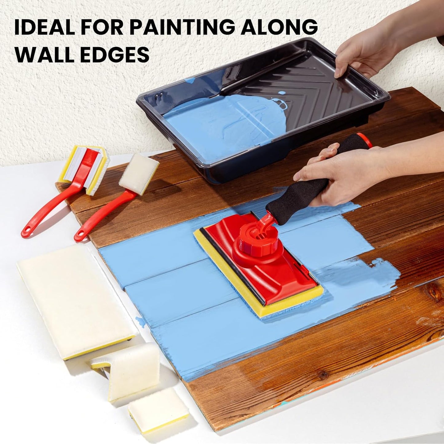 Kit bordeadora pintura 9 pzas con recorte mango 360°