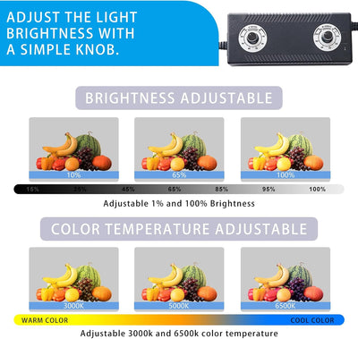 Caja luz estudio 24x24pulg 240 LED 6 fondos doble cara