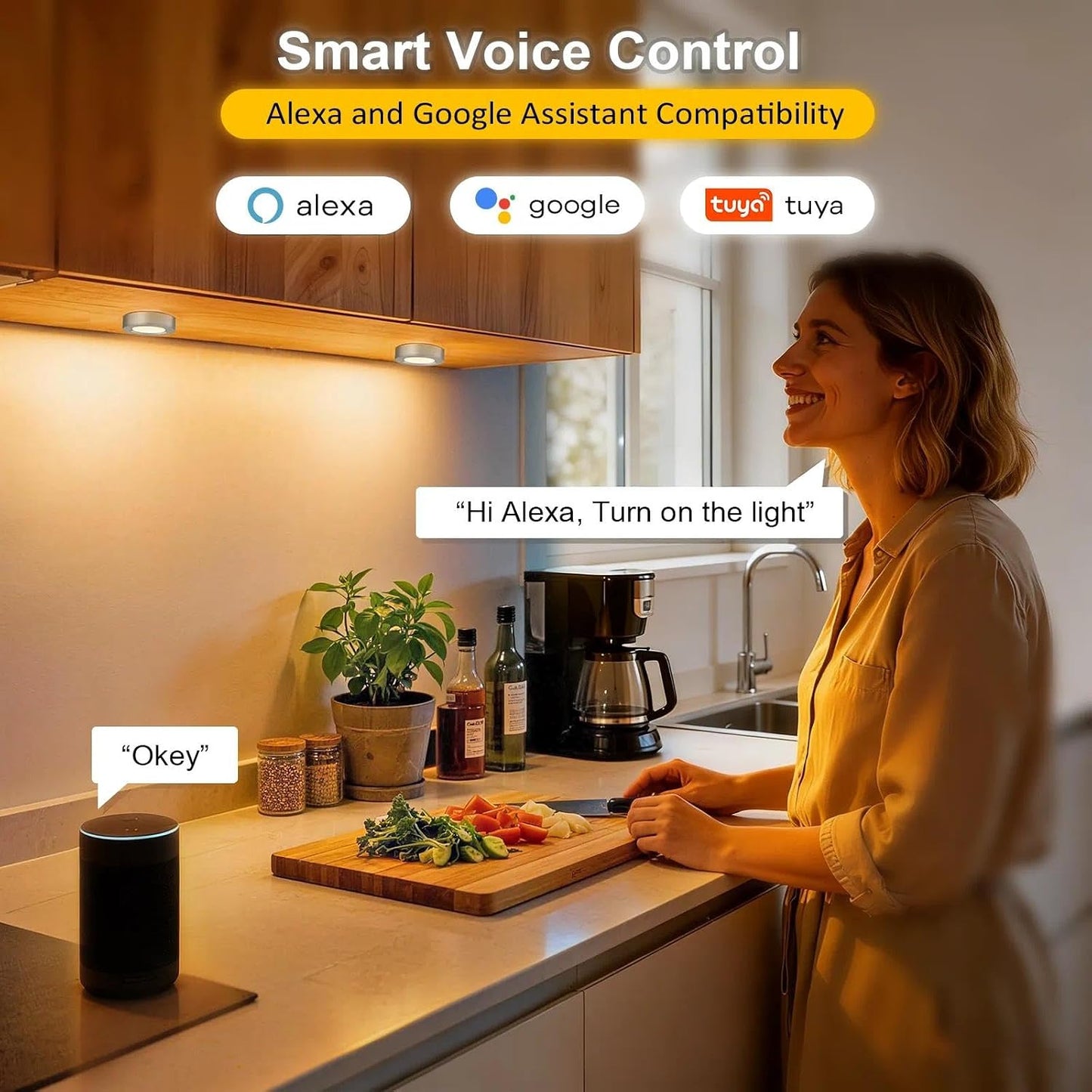 Luces LED disco paquete 6 CCT 2700K-7000K con app Alexa Google Home