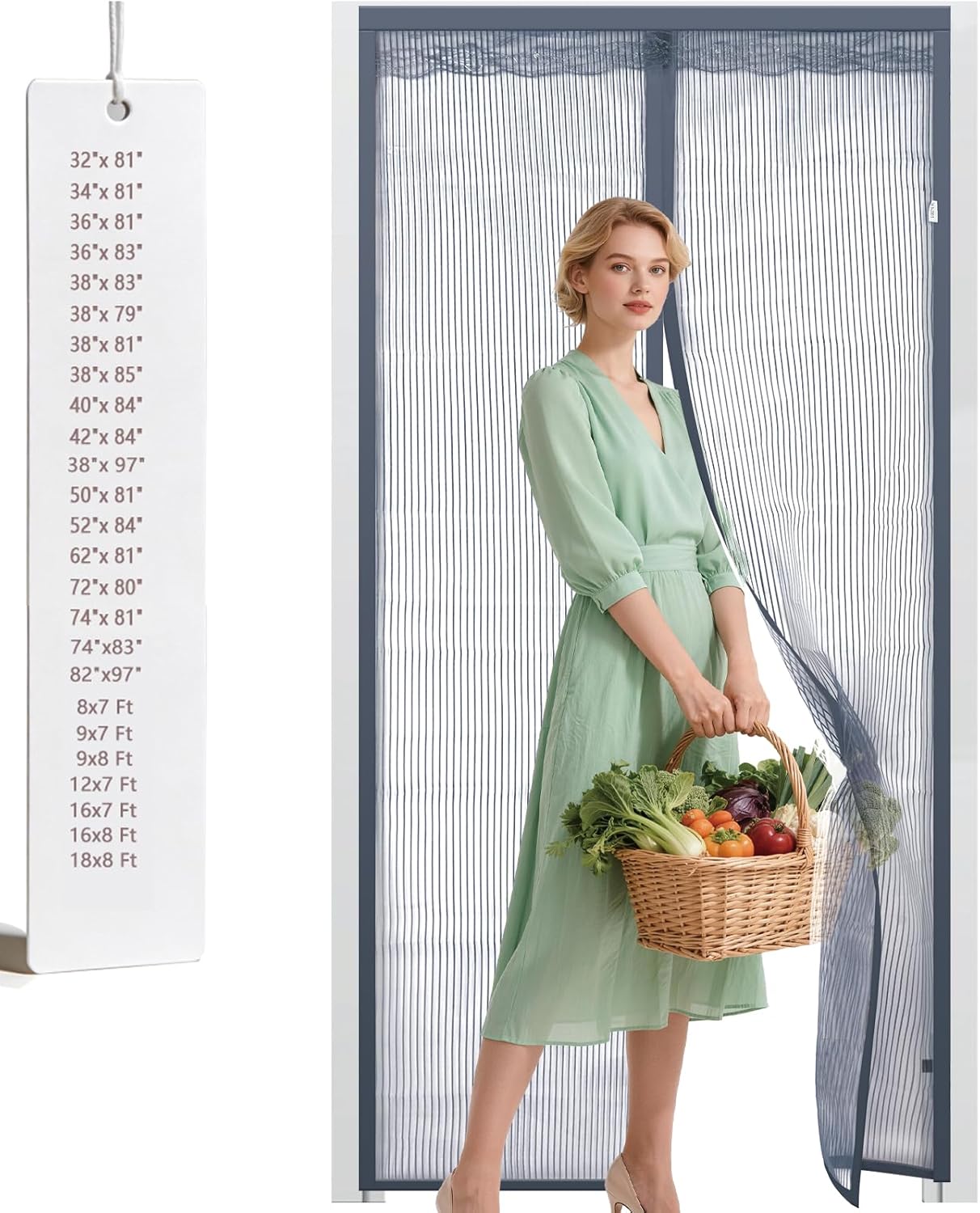 Malla magnética puerta resistente gris 36x81pulg