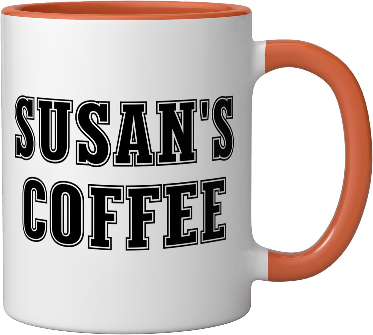 Taza Cerámica Personalizada con Nombre Naranja/Blanco