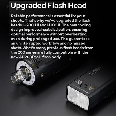 Lámpara flash monolight AD200Pro II sincronización X3 LED bicolor