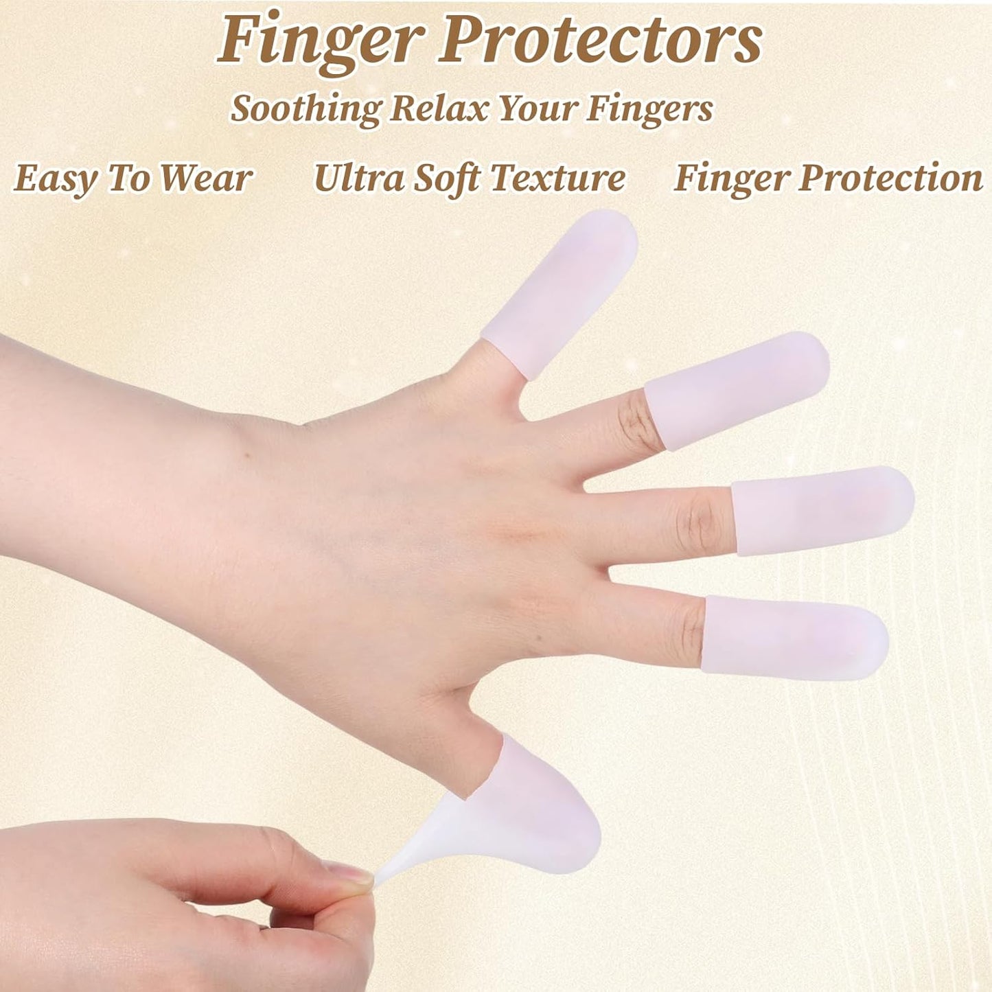 20 Pzas Protectores Dedos Silicón para Eczema y Artritis