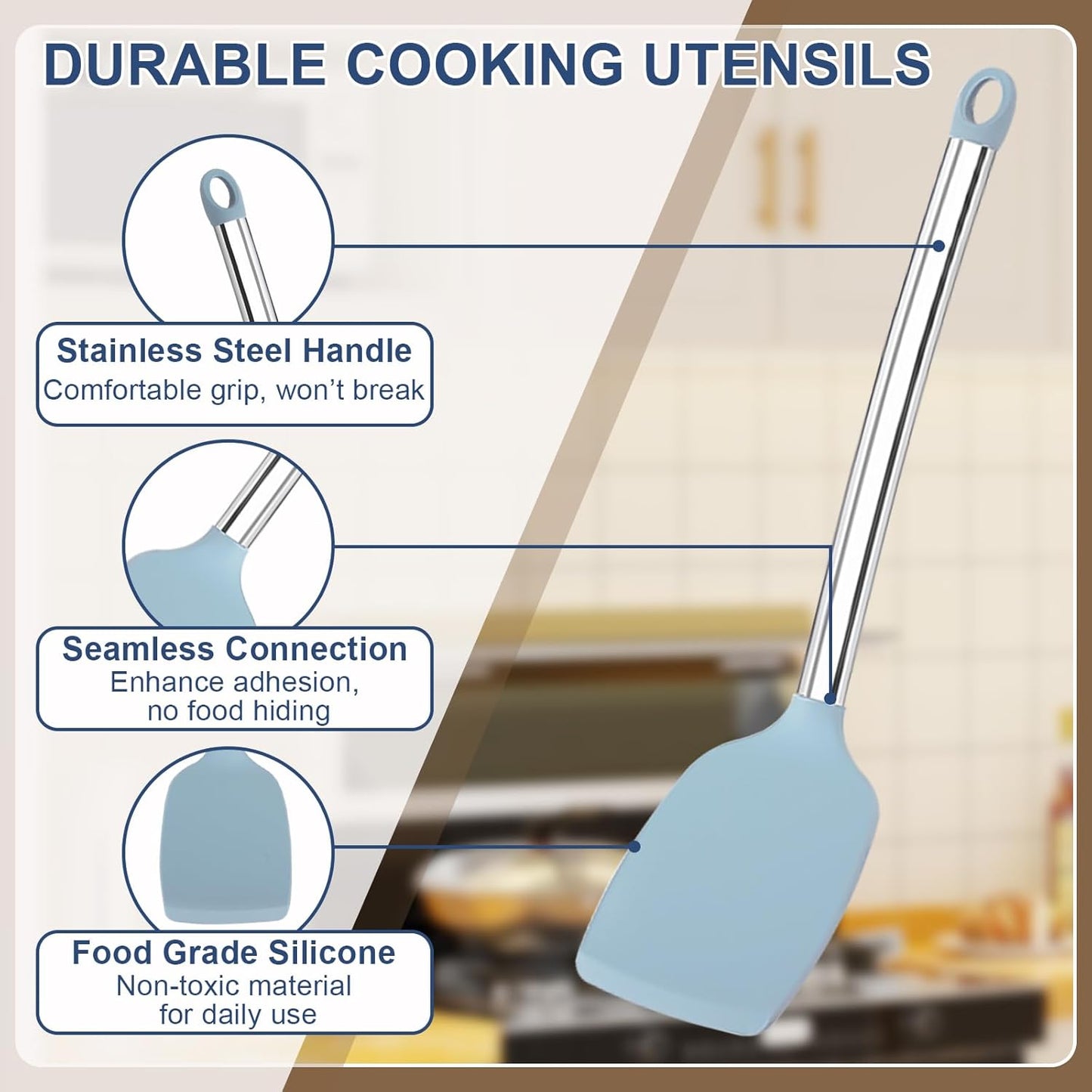 Juego de utensilios de cocina 4 piezas azul