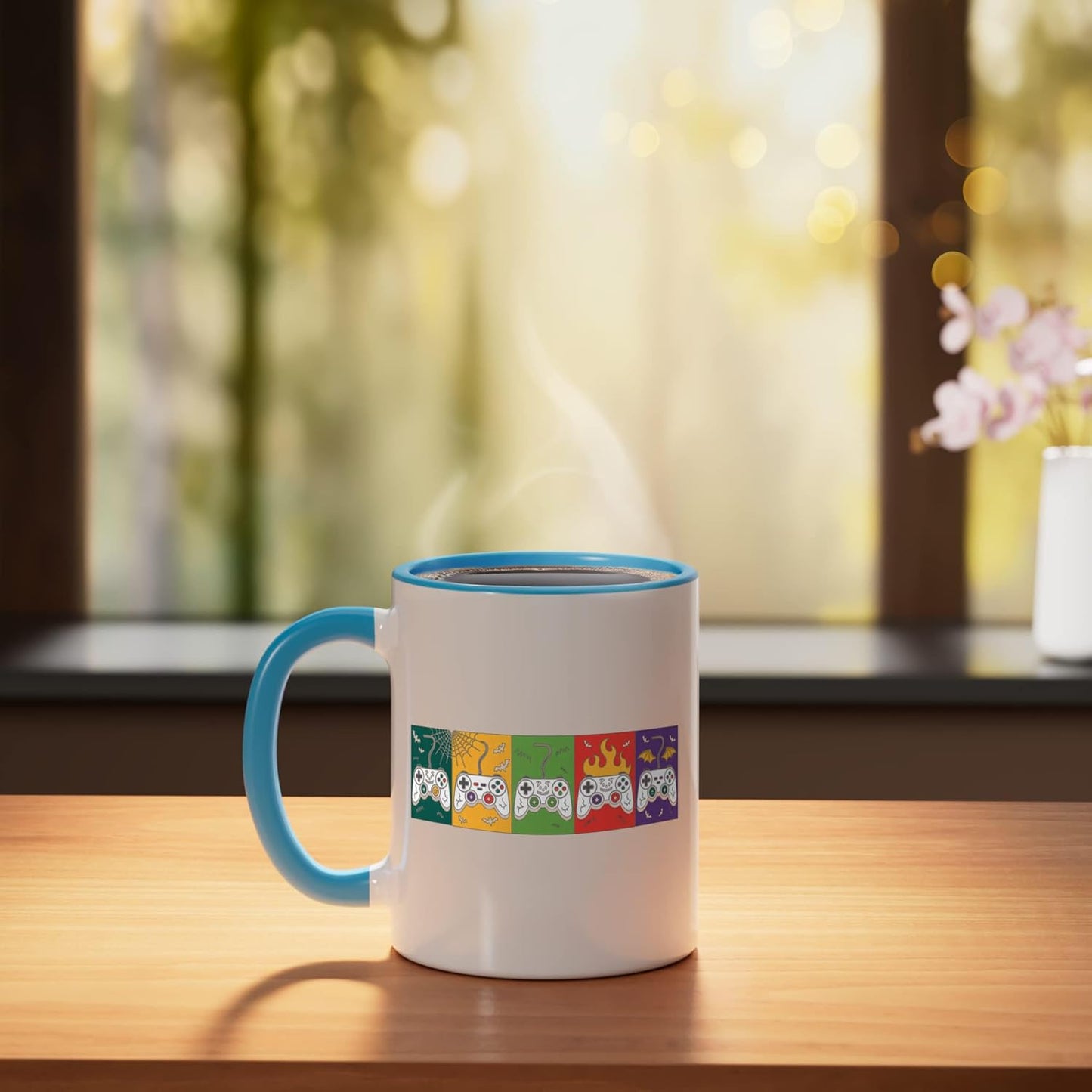 Taza Cerámica Halloween Esqueleto Niños Juego Controles