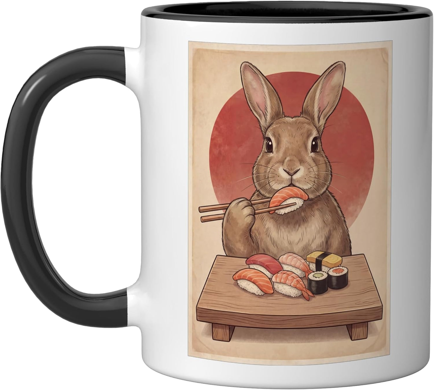 Taza cerámica kawaii estilo anime sushi vintage para amantes del japonés
