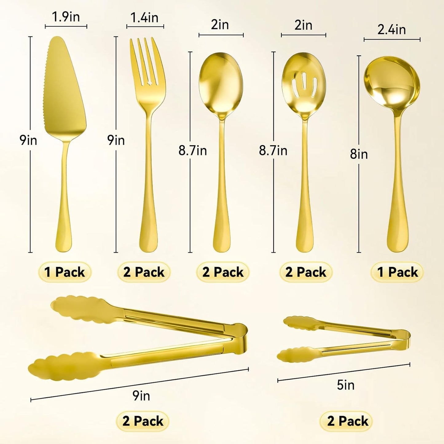 Juego de 12 cubiertos dorados de acero inoxidable Artcochan