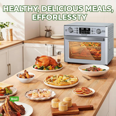 Horno eléctrico freidora aire 26L 1700W rotación 360° acero inox
