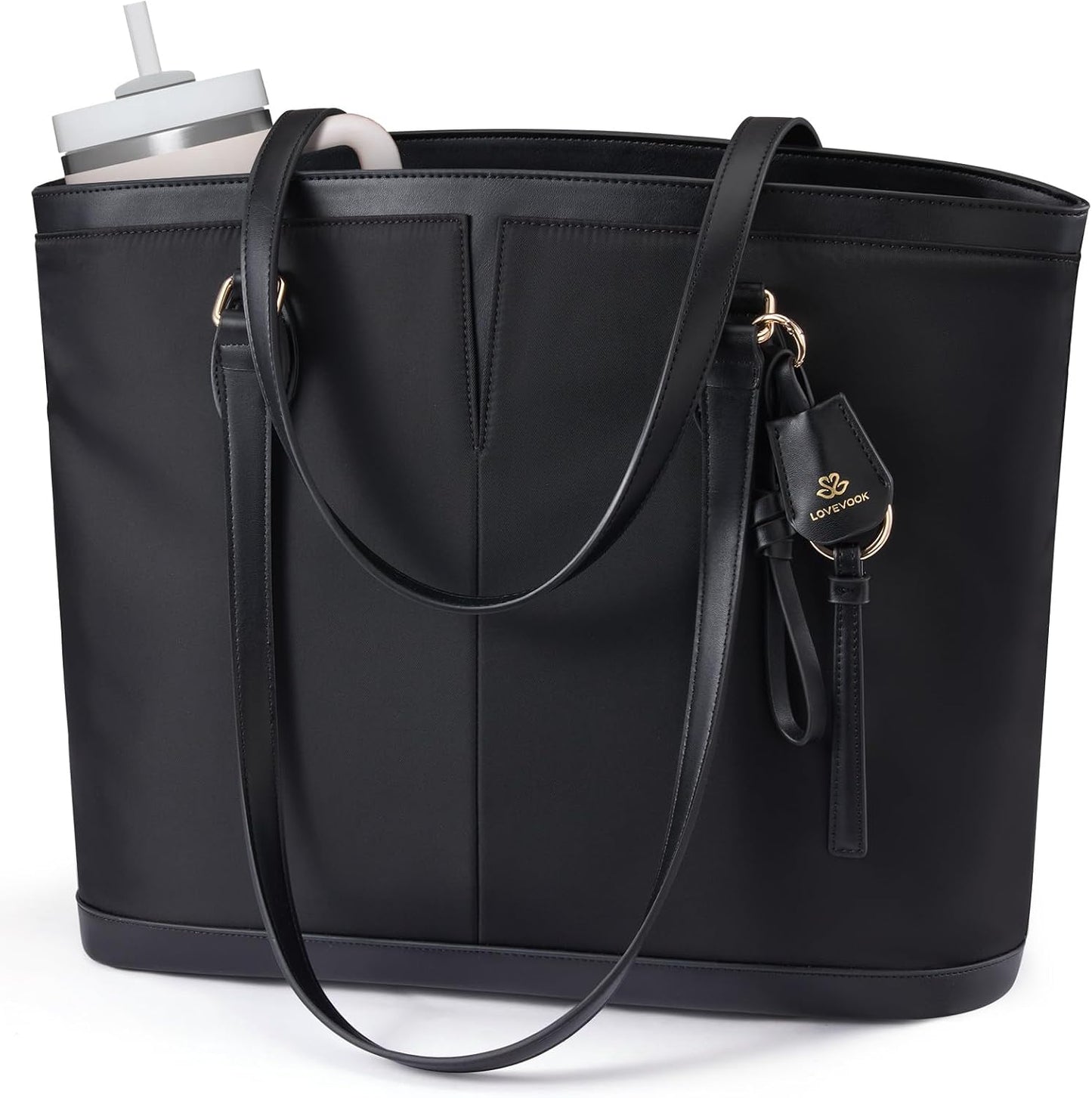 Bolsa mano computadora mujer ligera impermeable con soporte taza