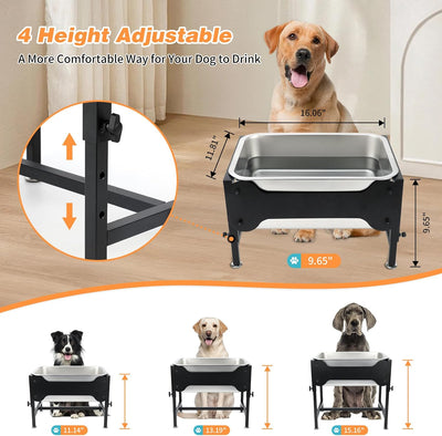 Bowl Agua Perro Acero Inox Altura Ajustable 4gal