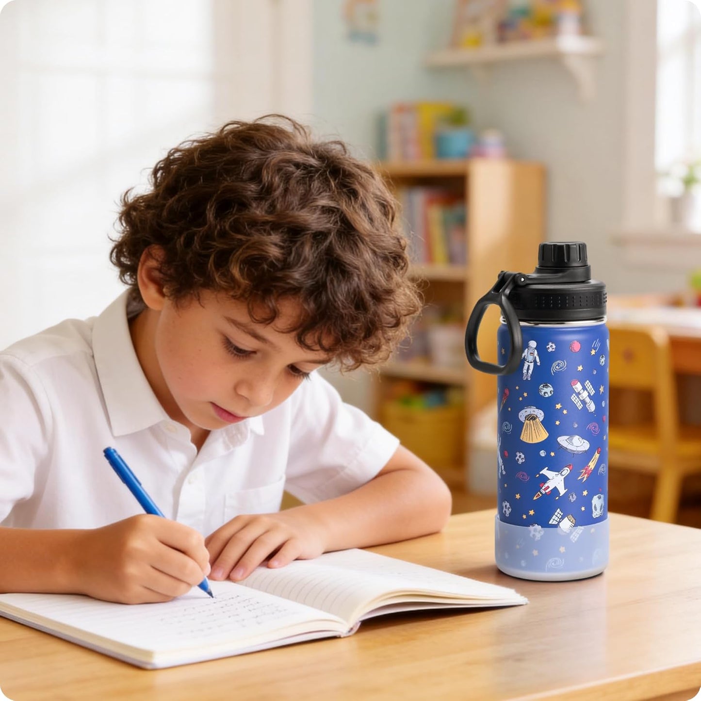 Botella agua aislada acero inox vacío 16oz astronauta