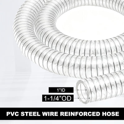 Manguera PVC flexible 1pulg x9.5ft acero reforzado UV