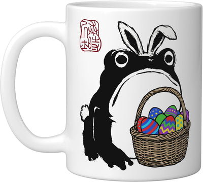 Taza de cerámica grumpy frog anime conejo de pascua blanco