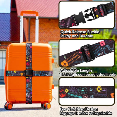 Correas maleta ajustable conector identificadores coloridos negro