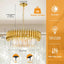 Candelabro redondo cristal dorado 24pulg 5 niveles K9