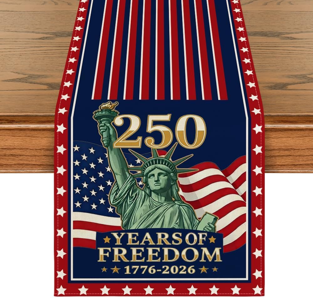 Camino mesa bandera EE.UU. 13x72pulg decoración patriótica