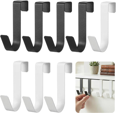 8 Ganchos puerta gabinete en J resistente organizador coronas metal