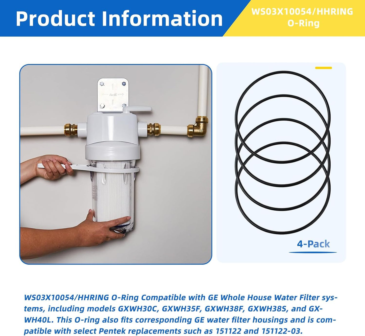 Juntas tóricas comp GE GXWH30C 35F 38F 38S 40L set 4