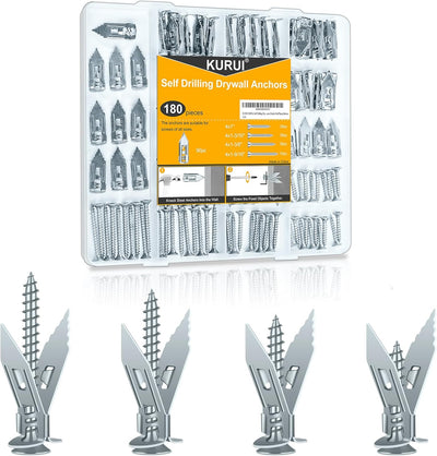 Set 180 Anclajes Autoperforantes Metal Resistente Plateado