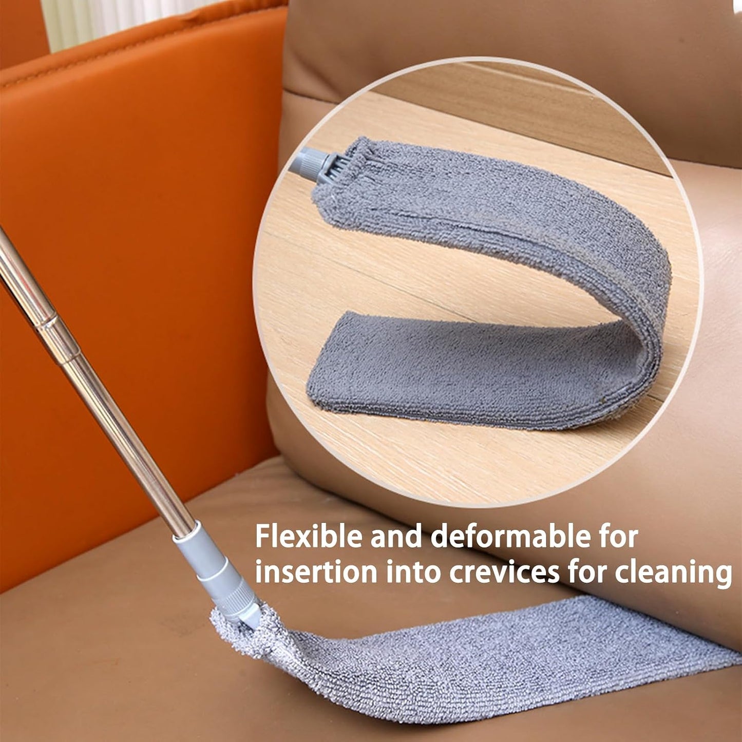 Limpiador polvo retráctil para muebles y electrodomésticos gris