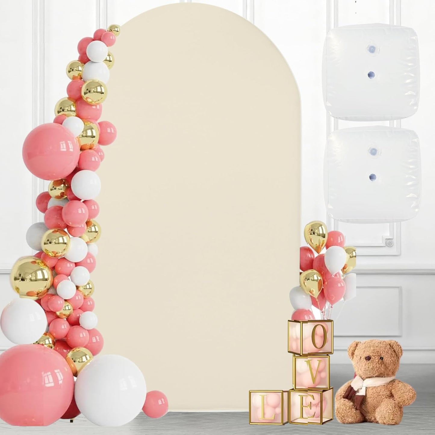 Juego Soporte Arco Boda 7.2ft Metal Decoraciones Fiestas