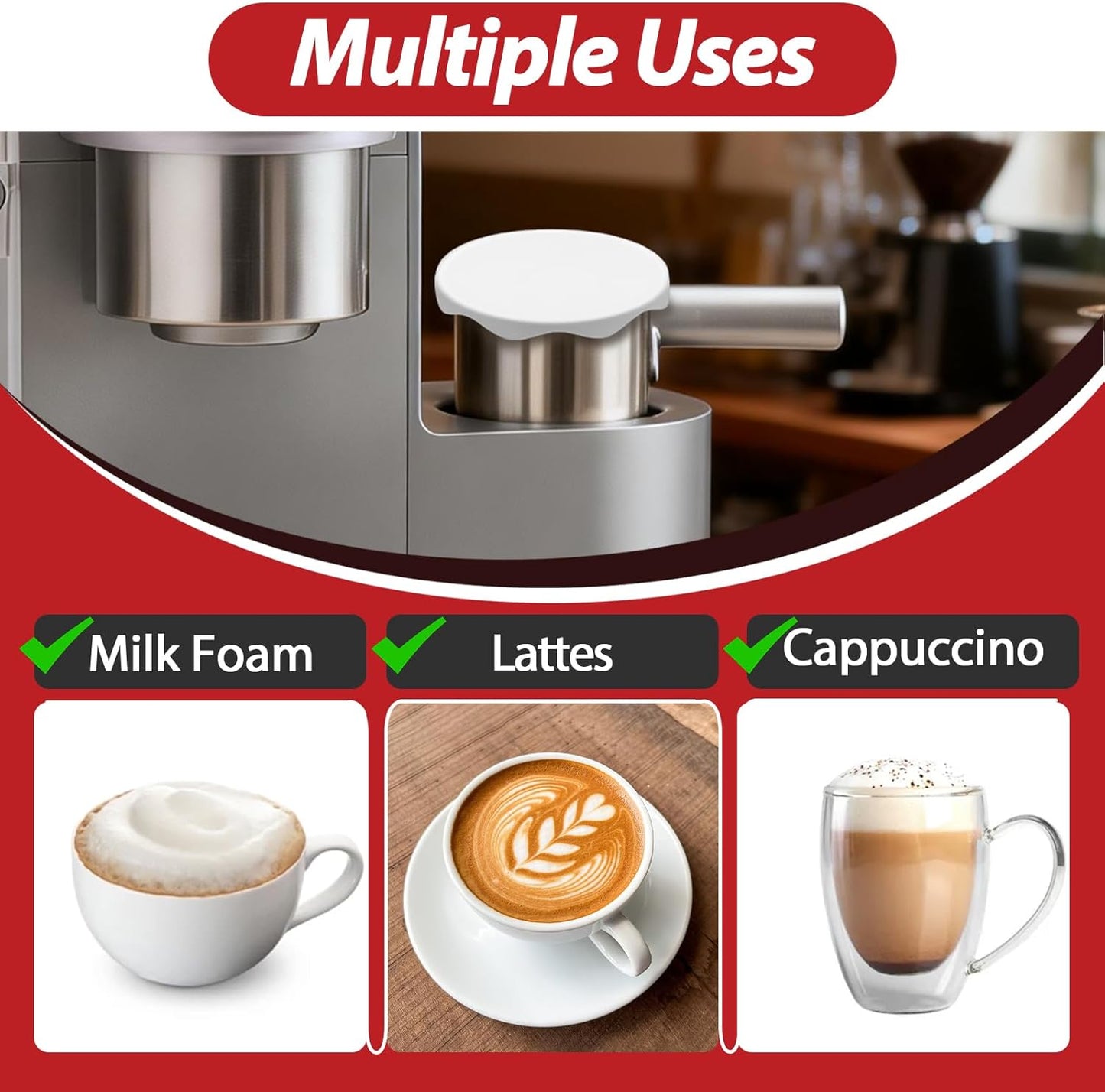 4 Tapas Repuesto Espumador Leche Cafetera