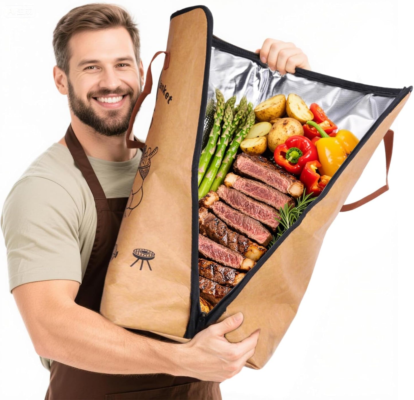 Bolsa descanso carne barbacoa 21pulg boca ancha reutilizable