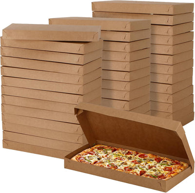 100 Pzas Cajas Pizza 14x7pulg Cartón Rectangular