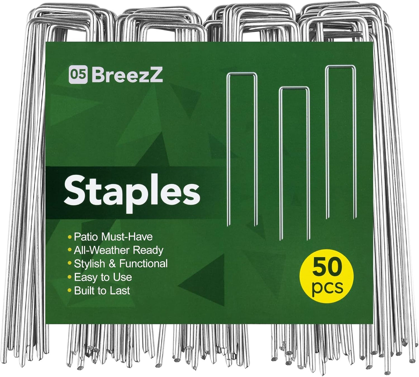 50 Grapas Jardín 6pulg Galvanizadas Estacas Barrera Hierbas