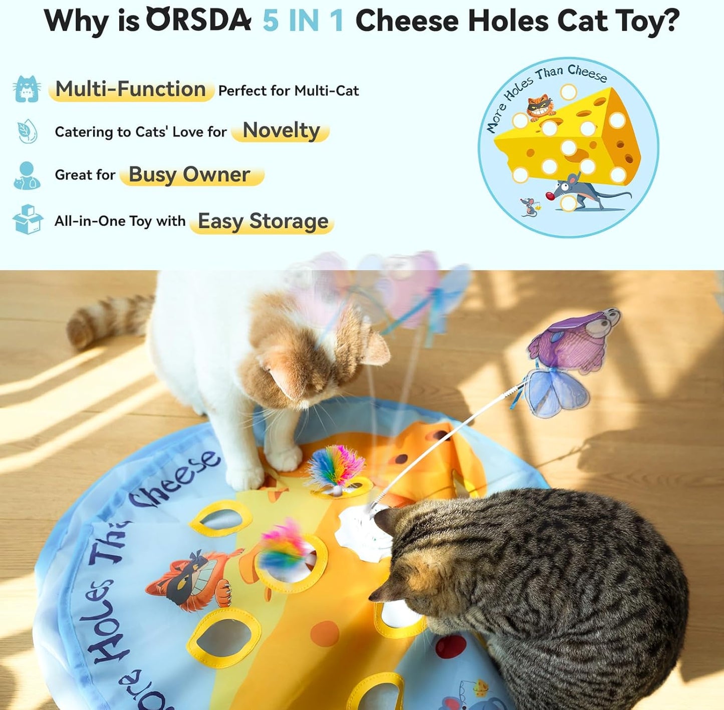 Juguetes interactivos eléctricos para gatos de interior 5en1