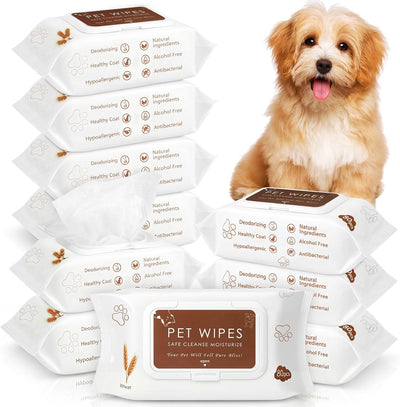 10 Pack Toallitas para Mascotas Aseo Pelo Patas Orejas