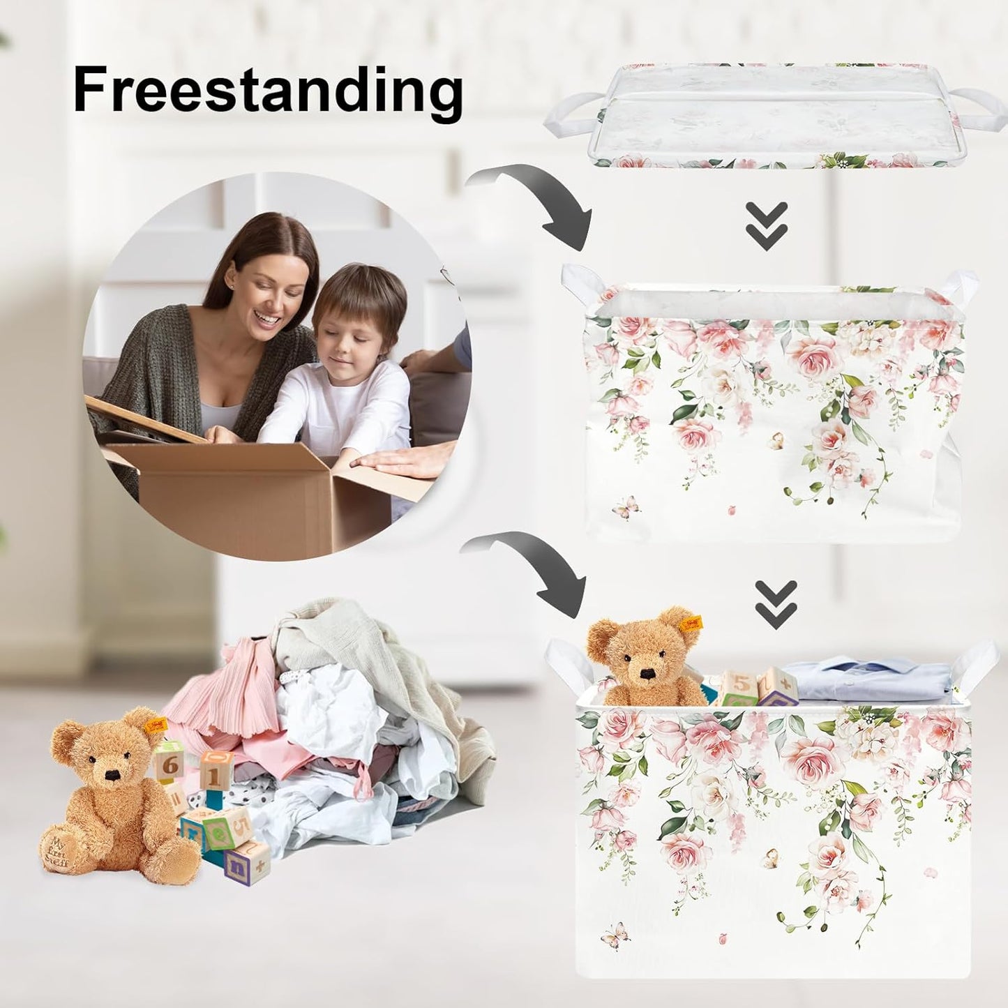 Cesta almacenamiento para libros, flores y ropa mujer