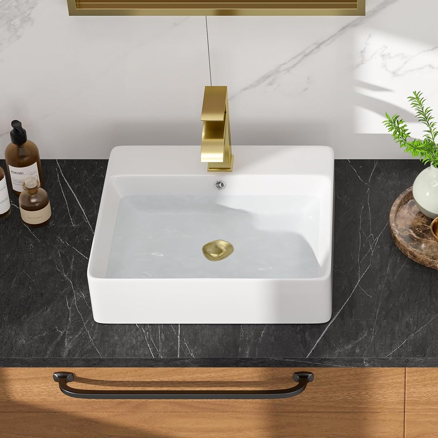 Fregadero baño blanco 18x16pulg cerámica moderna