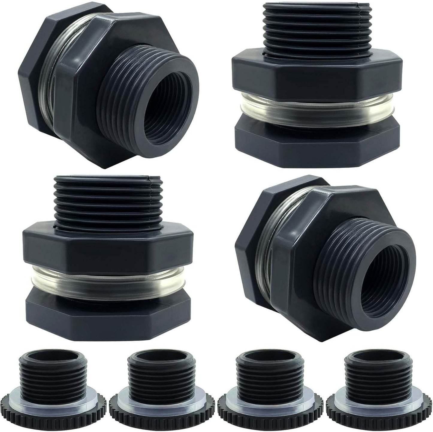 Adaptador PVC NPT1/2 4 Pzas con tapones