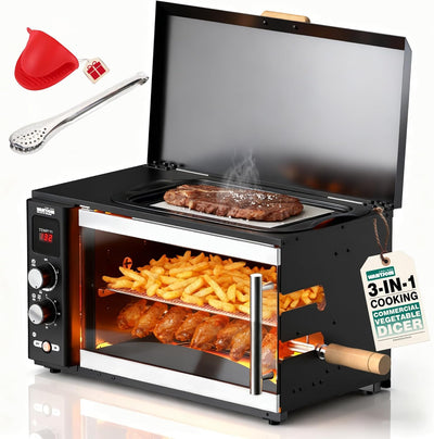 Horno Asador 3en1 37qt Rejilla Rotación Automática